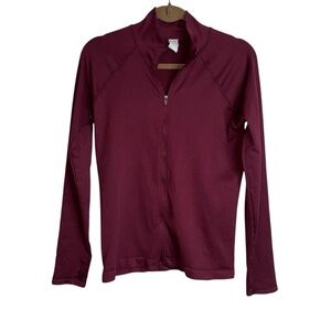 Fabletics Jacket Girl’s Large Maroon Zip Up Lightweight